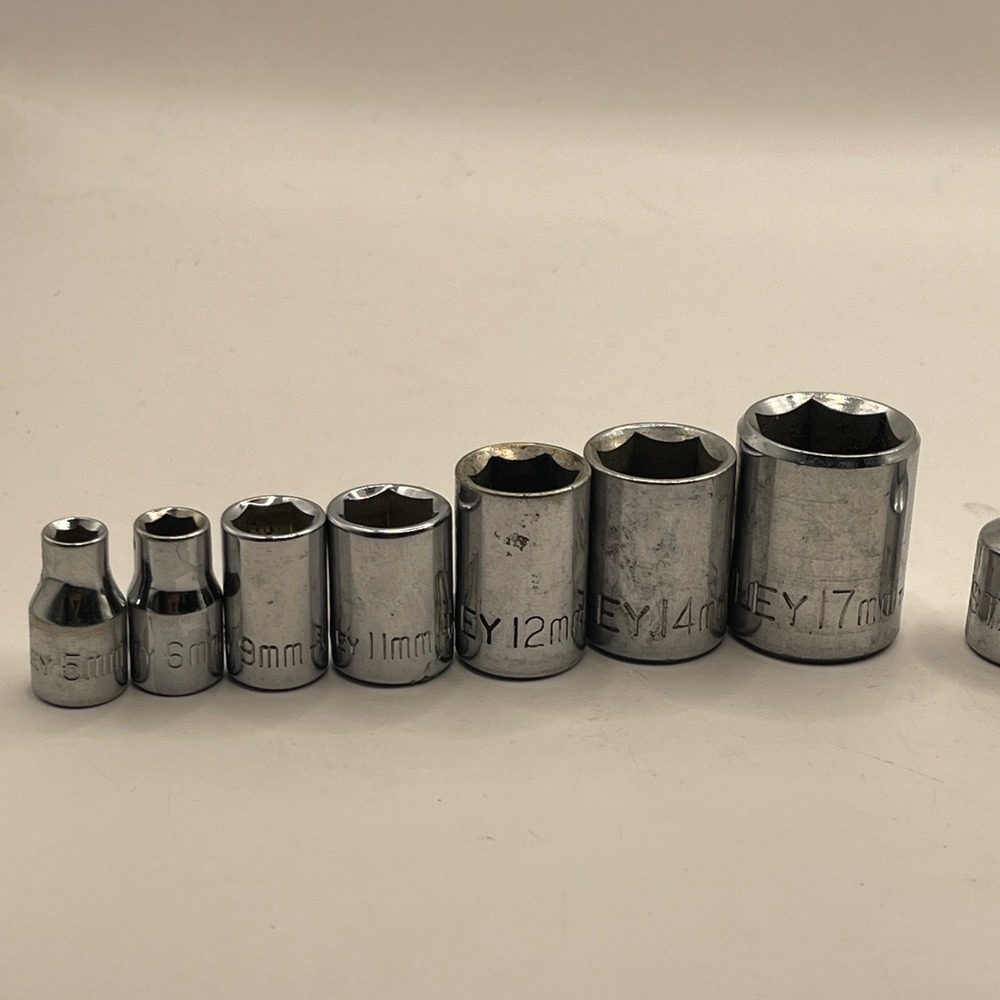 Stanley Mixed Socket Set 16 Piece Metric SAE 6 Point Chrome Drive Tools